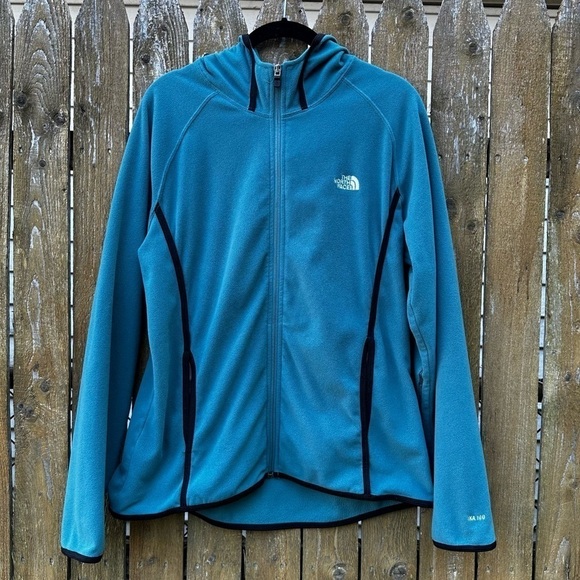 The North Face Teal Hooded Zip Fleece Jacket TKA 100 Sz XL - Picture 4 of 13
